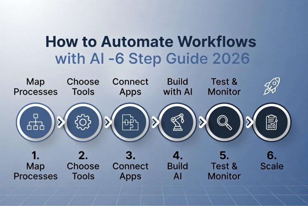 Step by step guide to AI workflow automation implementation 2026