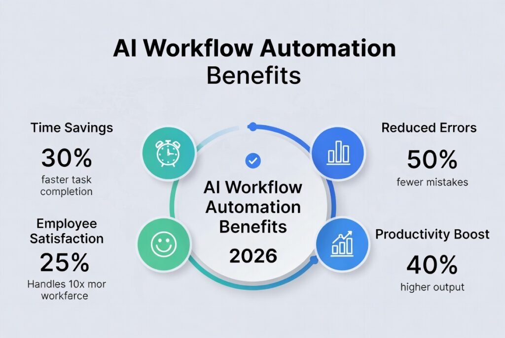 Top benefits of AI workflow automation 2026 with 40% productivity gain