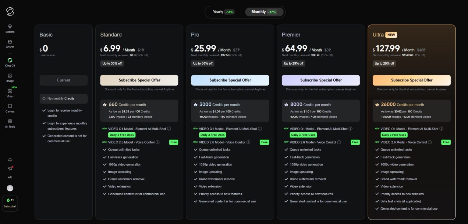 monthly-price-kling-ai