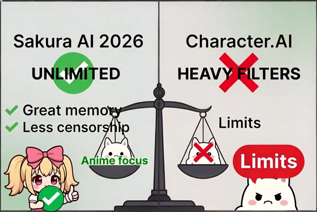 sakura ai vs character ai 2026 comparison